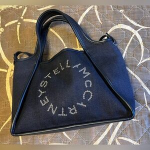 Almost new dark blue denim logo Stella McCartney tote with crossbody strap